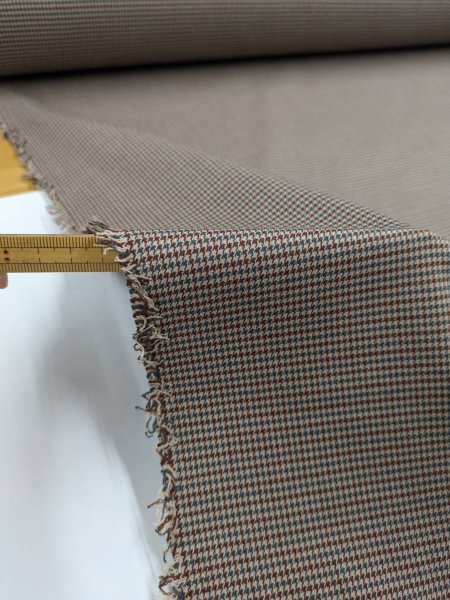 画像4: 生地:ポリエステルステッチ ガンクラブチェック ウールライク (青×茶) (4)