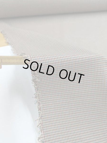 画像4: 生地：ポリエステルステッチ ガンクラブチェック ウールライク （青×茶） (4)