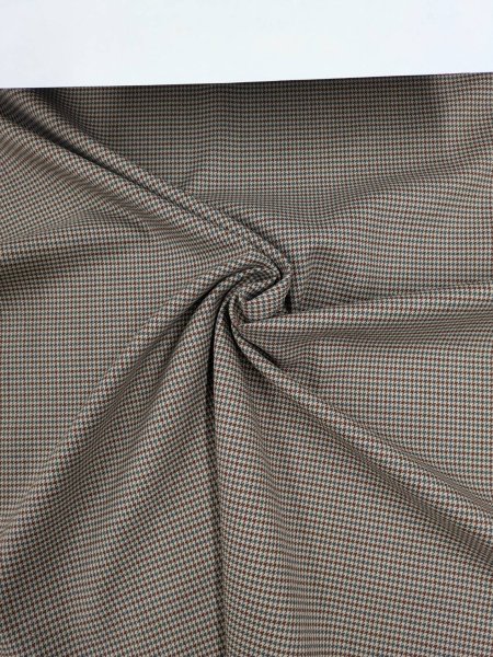 画像6: 生地:ポリエステルステッチ ガンクラブチェック ウールライク (青×茶) (6)