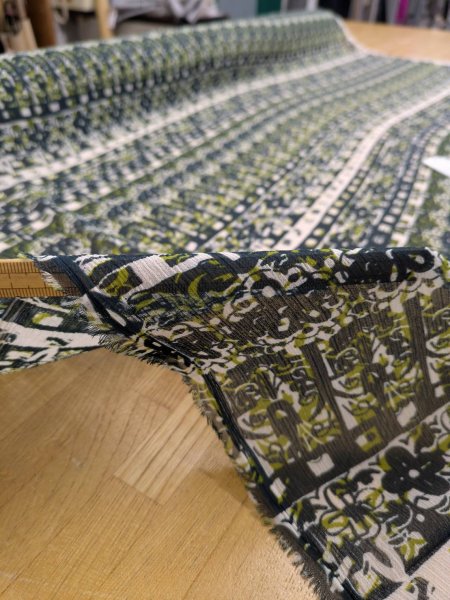 画像5: 生地:楊柳シアー素材 ポリエステル100% プリント (グリーン) (5)