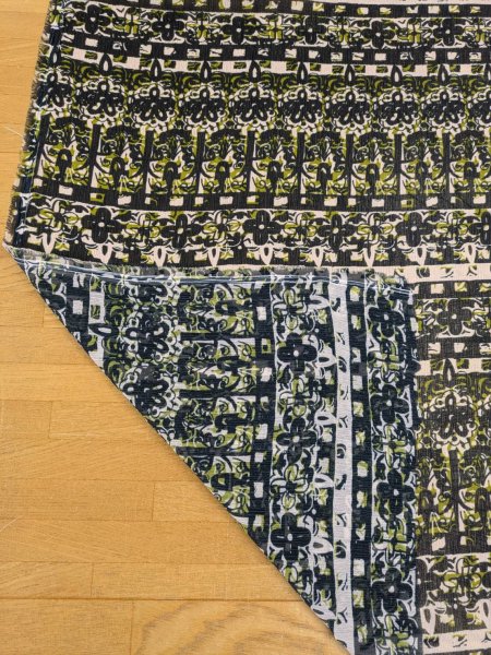 画像6: 生地:楊柳シアー素材 ポリエステル100% プリント (グリーン) (6)