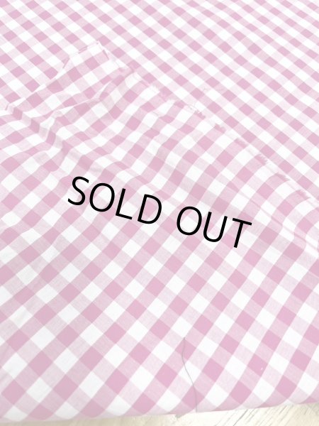 画像3: 生地：綿100％ギンガムチェック柄プリントブロード（白×ピンク） (3)