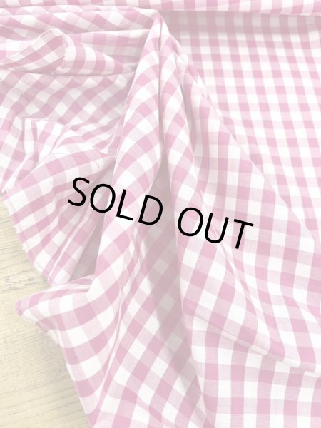 画像5: 生地：綿100％ギンガムチェック柄プリントブロード（白×ピンク） (5)