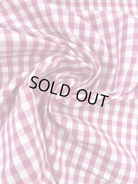 画像6: 生地：綿100％ギンガムチェック柄プリントブロード（白×ピンク） (6)