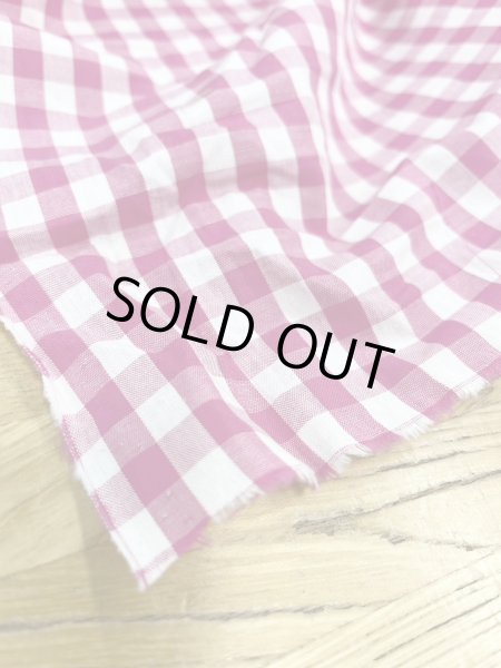画像7: 生地：綿100％ギンガムチェック柄プリントブロード（白×ピンク） (7)