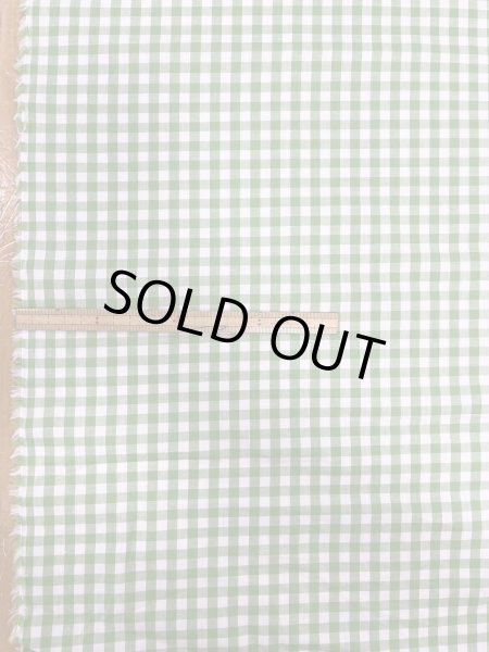 画像1: 生地:綿100%ギンガムチェック柄プリントブロード(白×緑) (1)