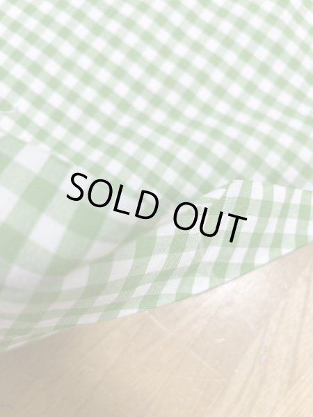 画像4: 生地:綿100%ギンガムチェック柄プリントブロード(白×緑) (4)