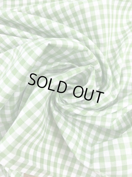 画像6: 生地:綿100%ギンガムチェック柄プリントブロード(白×緑) (6)