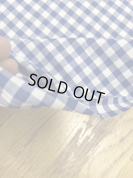 画像4: 生地:綿100%ギンガムチェック柄プリントブロード(白×青) (4)