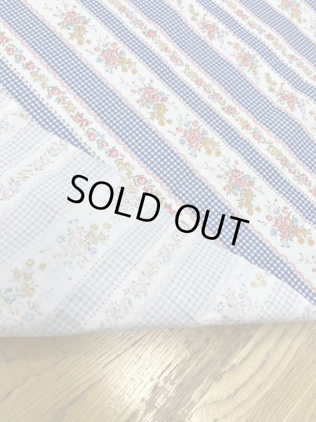 画像3: 生地:綿100% ギンガムチェックチロルテープ柄ストライプ(青) (3)