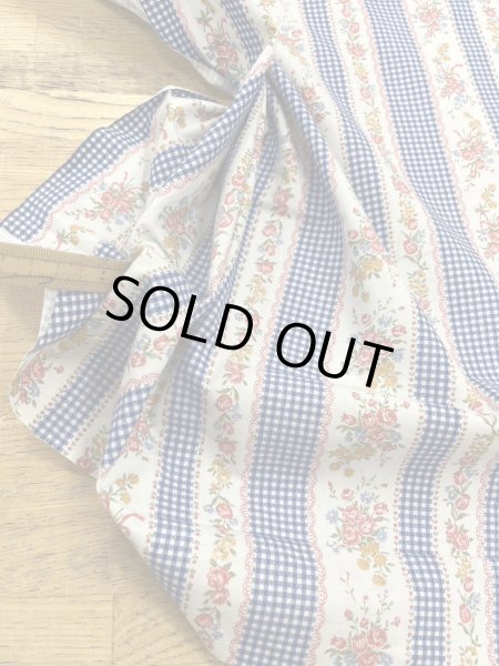 画像5: 生地:綿100% ギンガムチェックチロルテープ柄ストライプ(青) (5)
