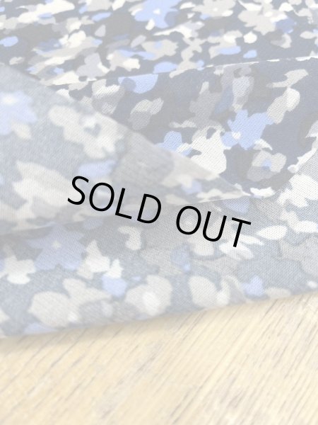 画像4: 生地:ポリエステル100% 柄チュールニット(紺地/白/水色) (4)