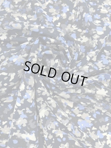 画像7: 生地:ポリエステル100% 柄チュールニット(紺地/白/水色) (7)