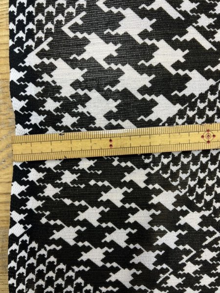 画像2: 生地:ポリ100% 千鳥格子柄 2way サモーラパワーネット(ホワイト/ブラック) (2)