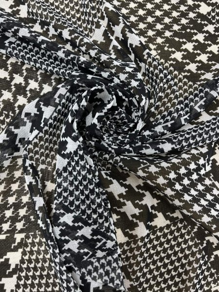 画像5: 生地:ポリ100% 千鳥格子柄 2way サモーラパワーネット(ホワイト/ブラック) (5)