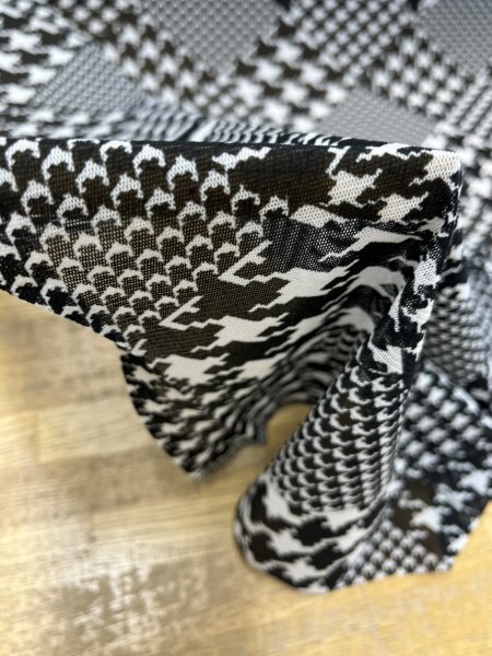 画像6: 生地:ポリ100% 千鳥格子柄 2way サモーラパワーネット(ホワイト/ブラック) (6)
