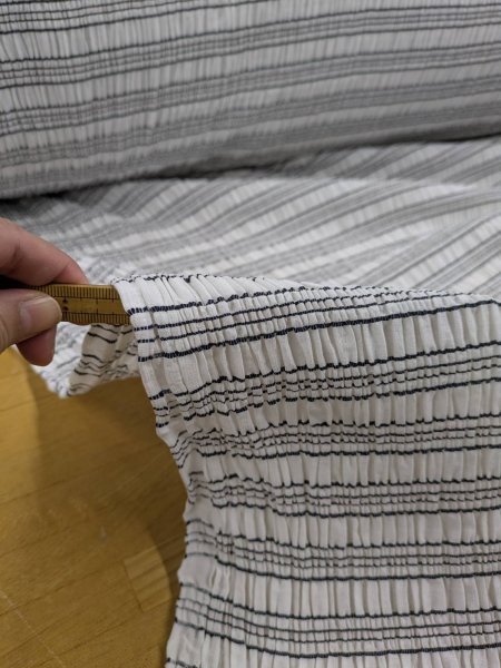 画像3: 生地:ボーダー柄シャーリング(白/黒) (3)