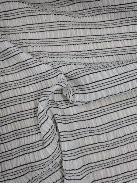 画像6: 生地:ボーダー柄シャーリング(白/黒) (6)