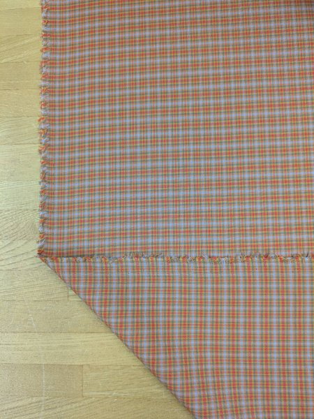 画像3: 生地:マドラス風チェック柄ポリエステル(オレンジ/赤青) (3)