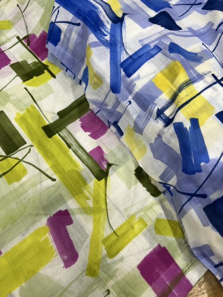 画像9: 生地:綿100%ボイル 小方柄プリント(黄緑) (9)