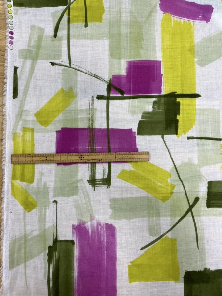 画像2: 生地:綿100%ボイル 小方柄プリント(黄緑) (2)