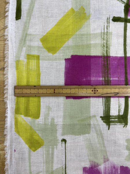 画像3: 生地:綿100%ボイル 小方柄プリント(黄緑) (3)