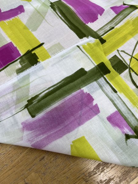 画像4: 生地:綿100%ボイル 小方柄プリント(黄緑) (4)