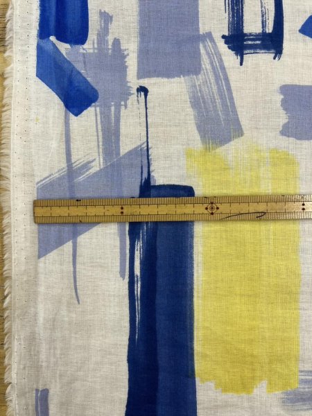 画像3: 生地:綿100%ボイル 小方柄プリント(水色青) (3)