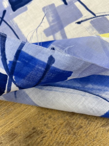 画像5: 生地:綿100%ボイル 小方柄プリント(水色青) (5)