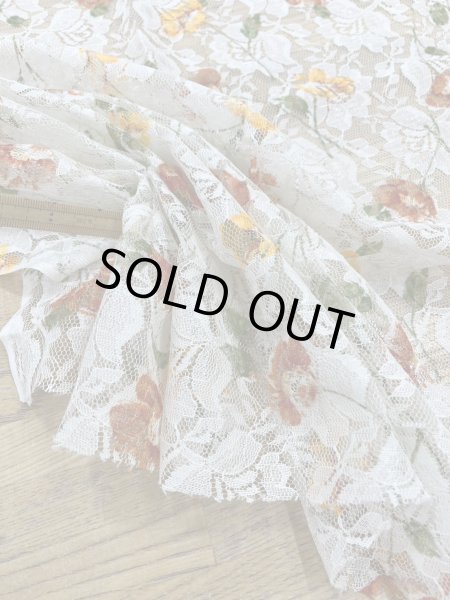 画像5: 生地：ポリエステル100％ レース花柄プリント（ベージュ地） (5)