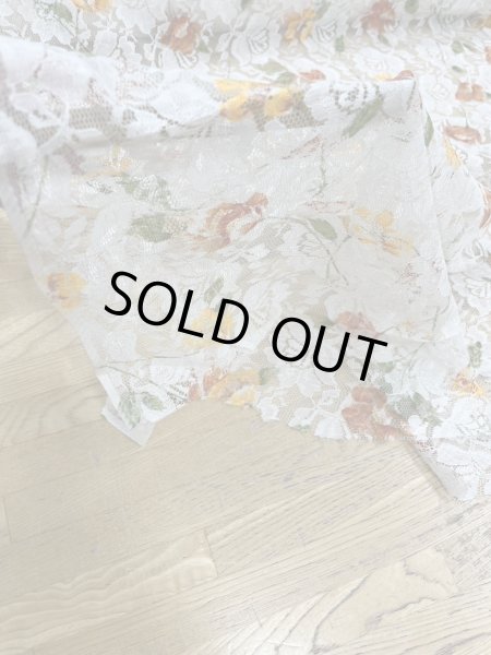 画像7: 生地：ポリエステル100％ レース花柄プリント（ベージュ地） (7)