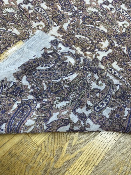 画像3: 生地:ポリエステル100% ペイズリー柄プリント(リップル風) (3)