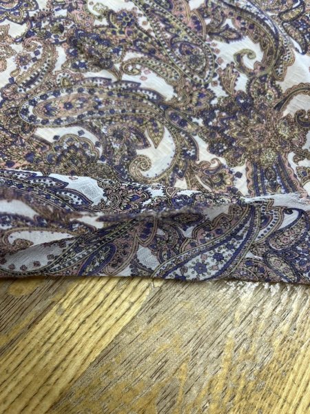 画像4: 生地:ポリエステル100% ペイズリー柄プリント(リップル風) (4)