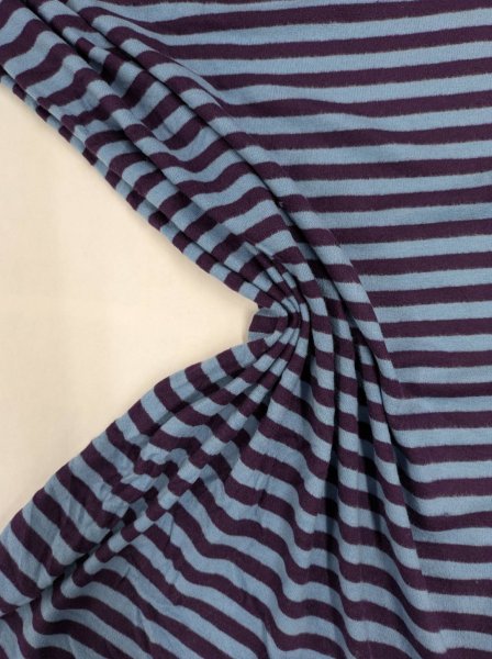 画像5: 生地:ポリエステル 微起毛細ボーダープリント(ブルー×パープル) (5)