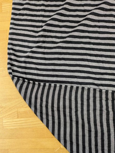 画像5: 生地:ポリエステル 微起毛細ボーダープリント(グレー×ブラック) (5)