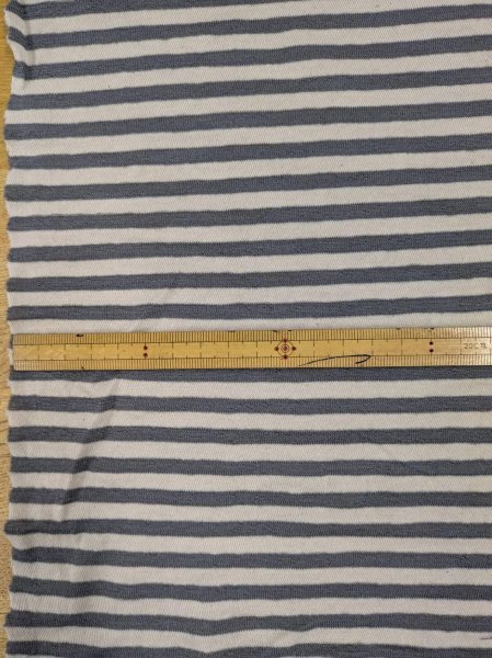 画像2: 生地:綿100% 細ボーダープリント(オフ×グレー) (2)