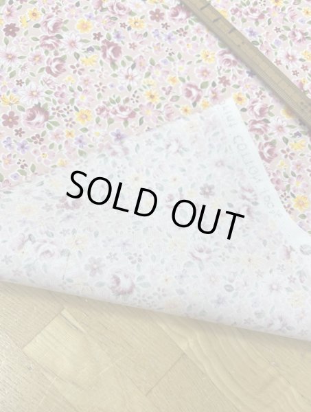 画像3: 生地:綿100% 小花柄プリント(くすみピンク地×多色) (3)