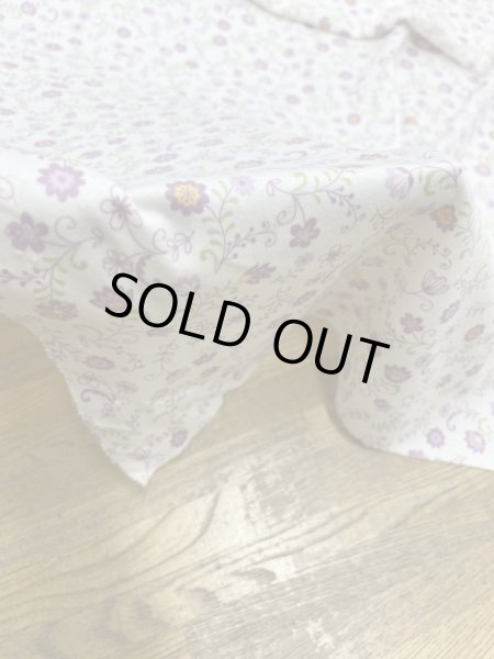 画像7: 生地:綿100% 花柄フライスニット(オフホワイト×パープル) (7)