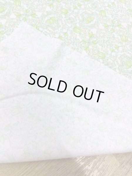 画像4: 生地:綿100% 花柄フライスニット(オフホワイト×グリーン) (4)