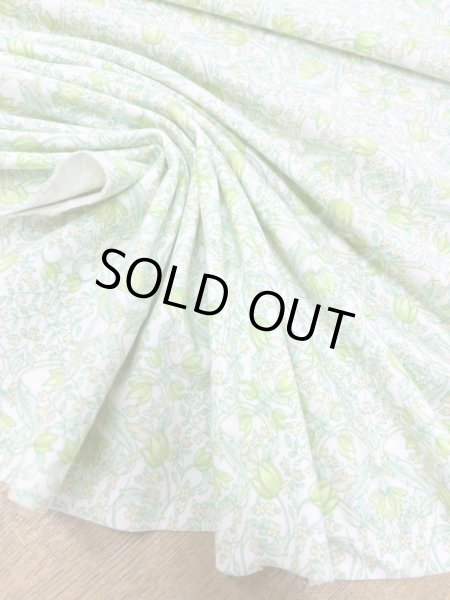 画像5: 生地:綿100% 花柄フライスニット(オフホワイト×グリーン) (5)