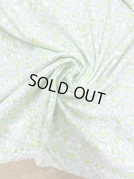 画像6: 生地:綿100% 花柄フライスニット(オフホワイト×グリーン) (6)