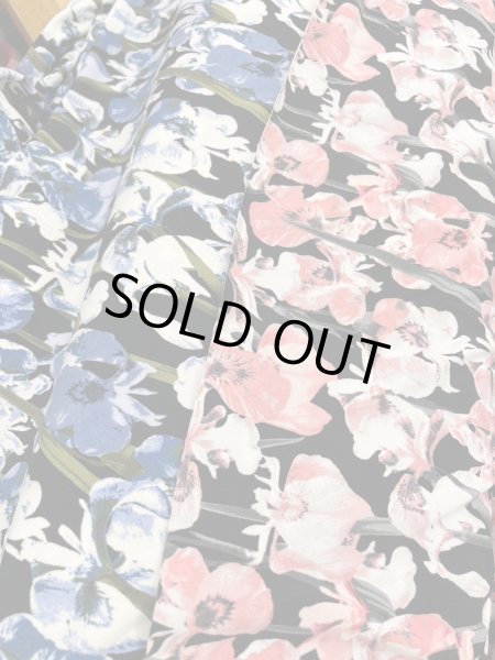 画像9: 生地:ポリエステル100% 花柄2wayニット((紺地/白・ブルー)) (9)