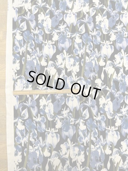 画像2: 生地:ポリエステル100% 花柄2wayニット((紺地/白・ブルー)) (2)