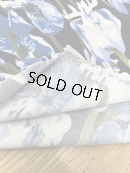 画像5: 生地:ポリエステル100% 花柄2wayニット((紺地/白・ブルー)) (5)