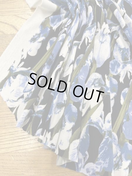 画像6: 生地:ポリエステル100% 花柄2wayニット((紺地/白・ブルー)) (6)