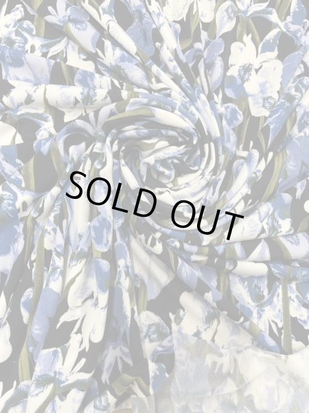 画像7: 生地:ポリエステル100% 花柄2wayニット((紺地/白・ブルー)) (7)