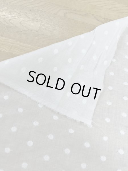 画像4: 生地：綿100％ 水玉刺繍入りコットン（オフホワイト） (4)