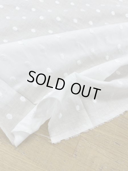 画像5: 生地：綿100％ 水玉刺繍入りコットン（オフホワイト） (5)