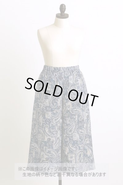 画像7: 生地:ポリエステル100% ペイズリー柄プリント(ベージュ地/ブルー系) (7)