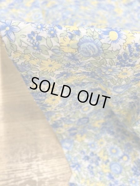 画像6: 生地:綿100% フライスニット 花柄プリント(ブルー/イエロー) (6)